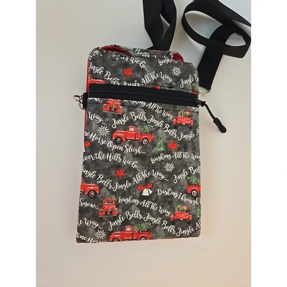 Crossbody Bag  Holiday Red Truck Seasonal New Handmade